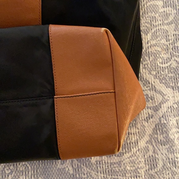 Tory Burch Black Nylon Tote/Camel Accents - Picture 11 of 16